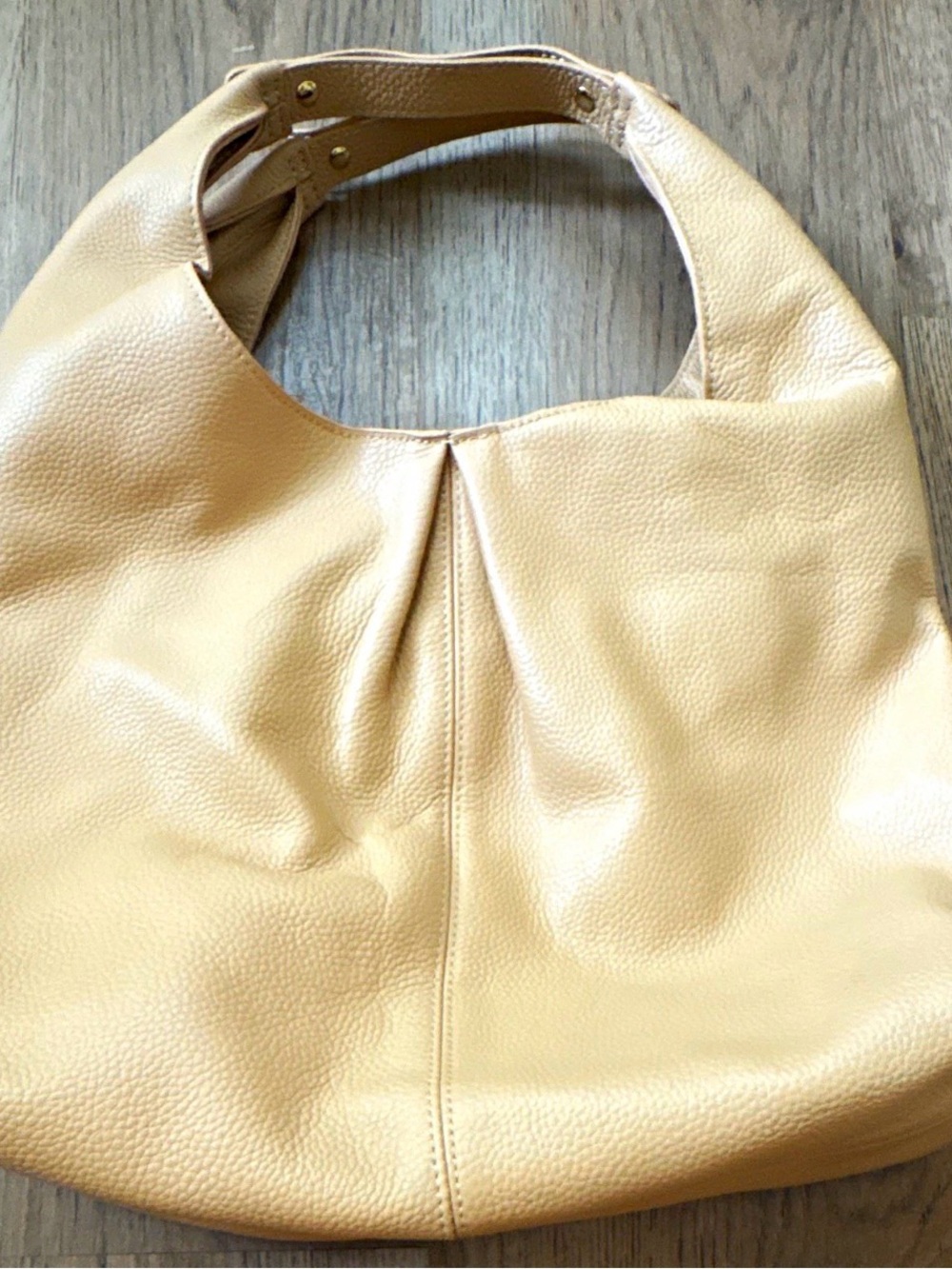 Leather Laggo Tote Bag in Beige - Women’s Shoulder Bag